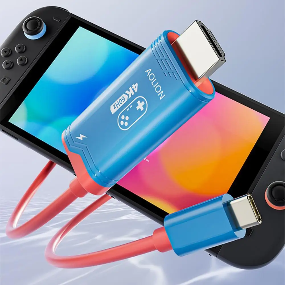 

Проекционный кабель типа C к HDMI, совместимый с разъемом «папа-папа», кабель дисплея HD с разрешением 4K/144 Гц для коммутатора 2, для Steam Deck