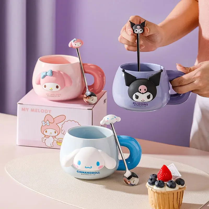 

Sanrio Cinnamoroll Anime Kawaii Water Ceramic Cup Cute Kuromi My Melody Belly Milk Coffee Cup Lovely Christmas Gifts for Kids