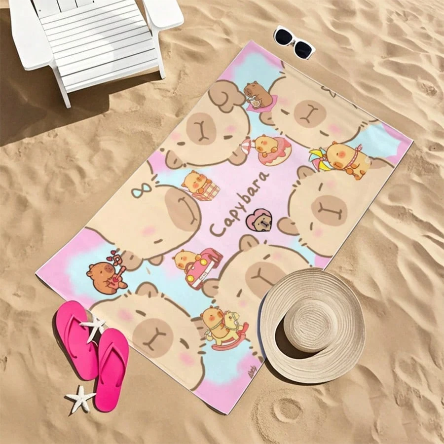 Capybara Cartoon Beach Towel Q - Towel Small Sport 评论和价格