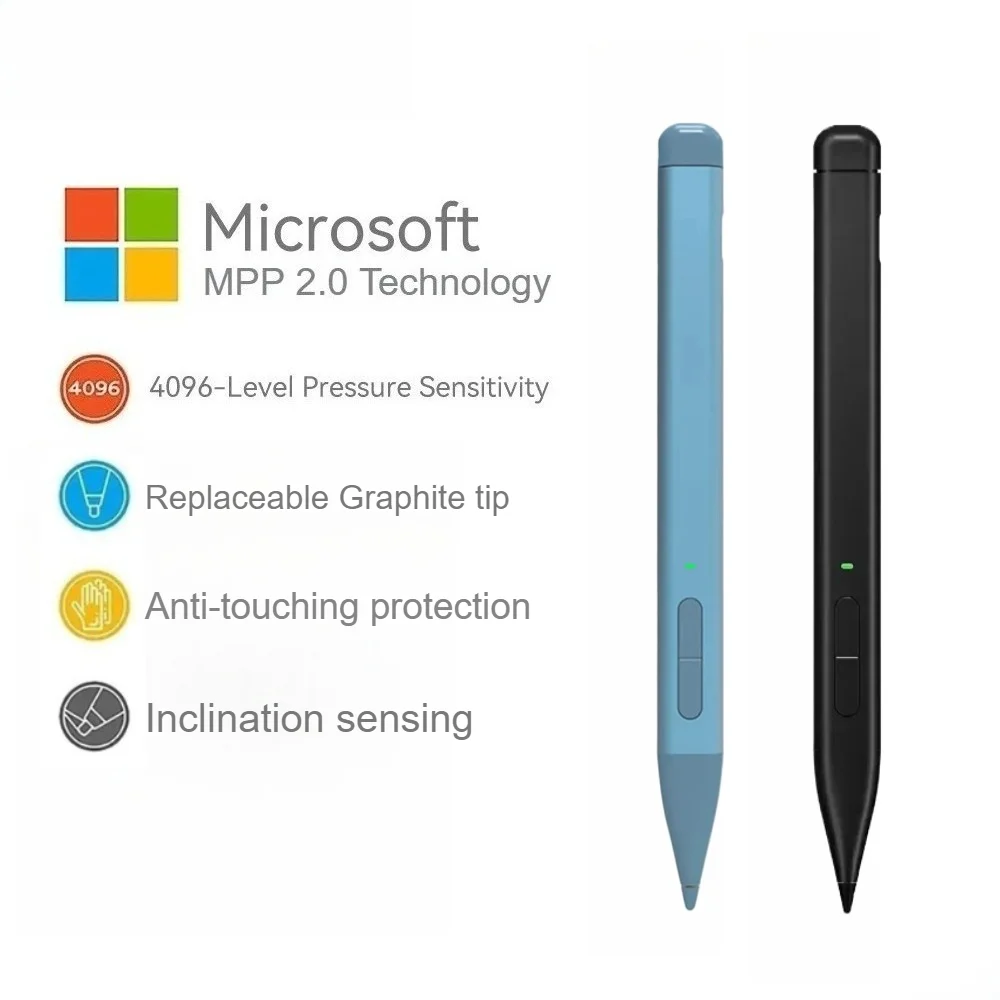 4096 Level Palm Rejection Ink Stylus Pencil Slim Pen 2 for Microsoft Surface Pro 10/8/9 Surface Laptop Studio 2 Duo Asus HP Dell
