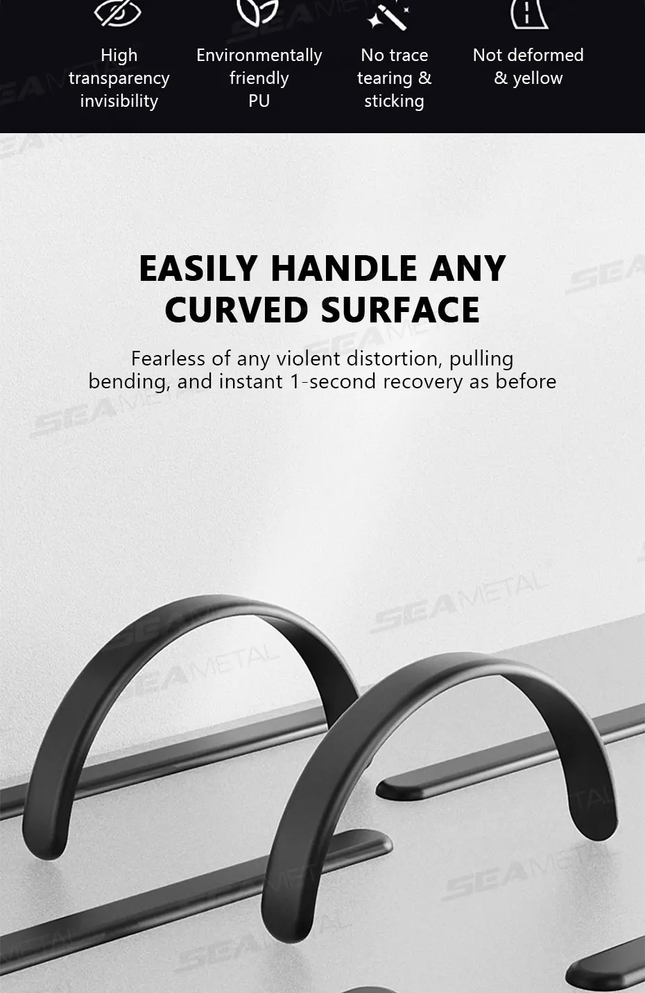 SEAMETAL 4PCS Auto Tür Stoßstange Streifen Auto Körper Schutz Anti-scratch Schutz Streifen Stoßstange Tür Körper Schutz Erweiterte streifen – Detail 2