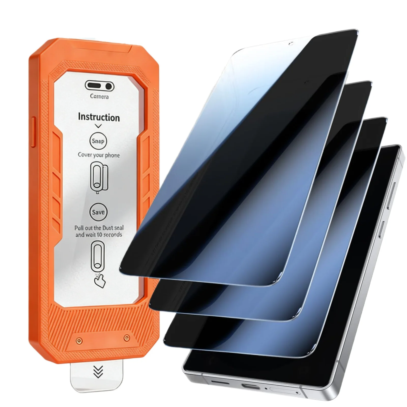 3Pcs For Samsung Galaxy S26 Ultra S25 Edge S24 Plus Screen Protective Anti Peeping Tempered Glass Unlock Super Easy 9H Hardness