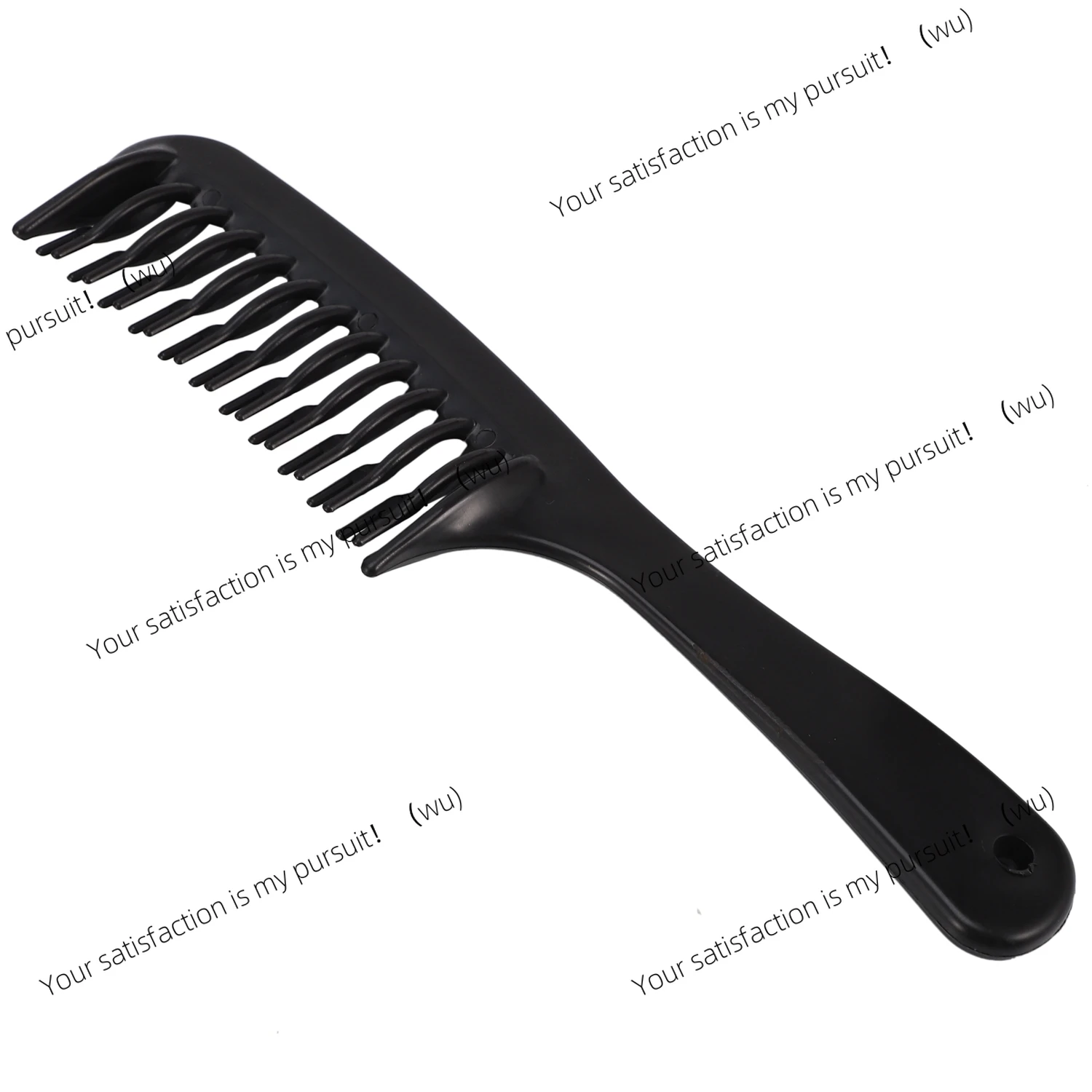 Black Double Row Tooth Detangler Hair Comb Shampoo Comb with Handle for Long Curly Wet Hair