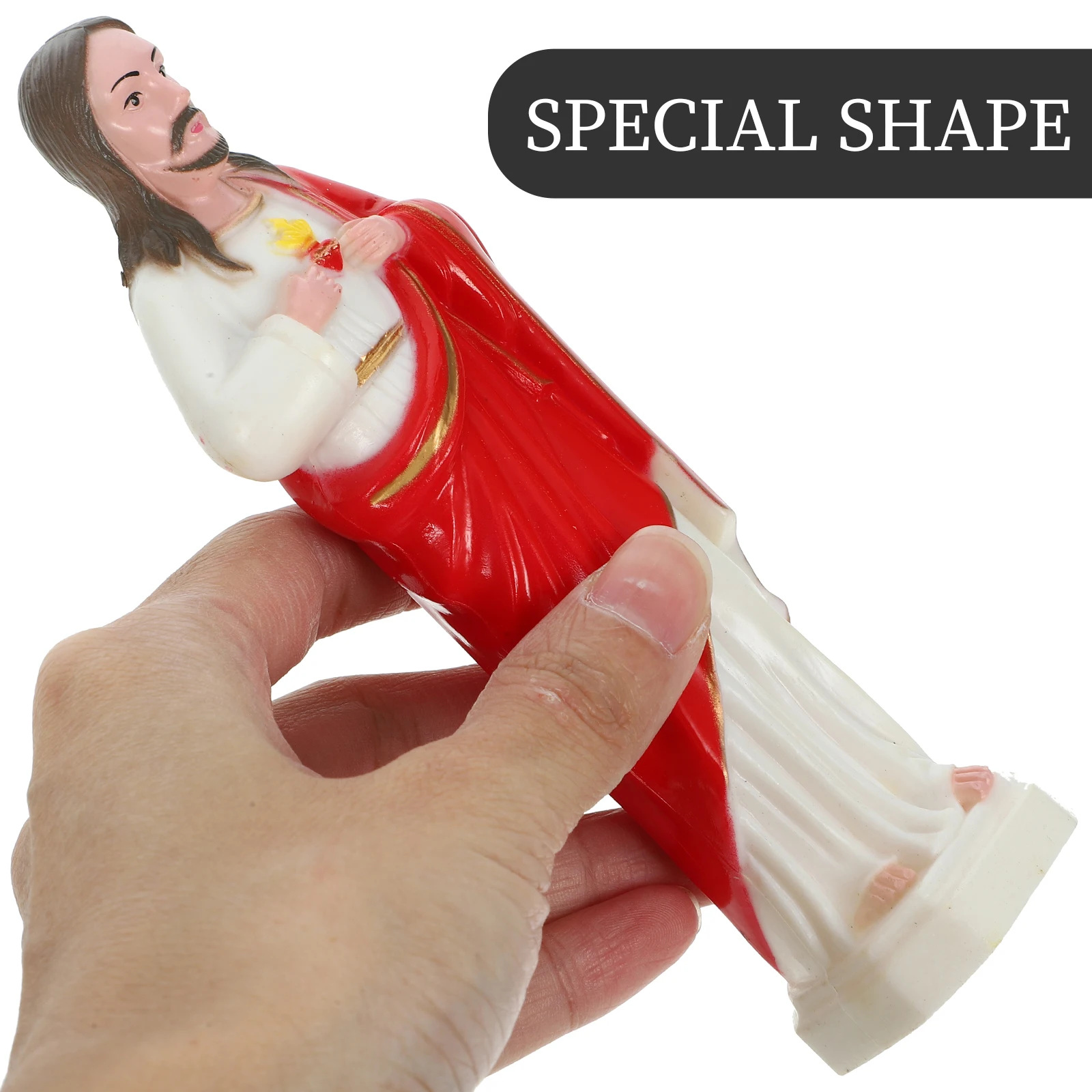

Jesus Statue Red Miniature Decoration Lightweight Reusable Classic Design Jesus naments Religious Figure Desktop
