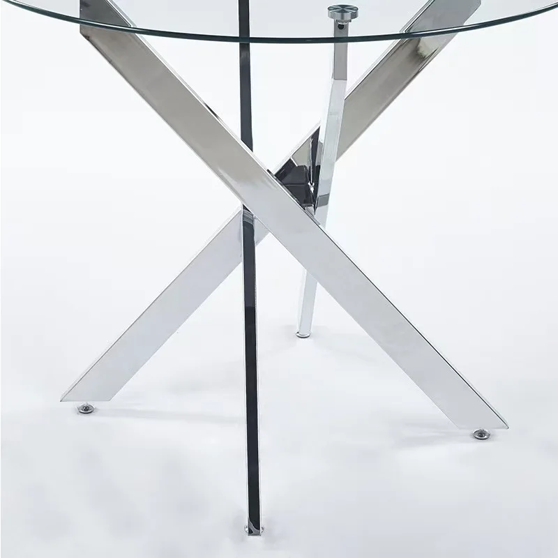 Modern simple round negotiation table Cafe Restaurant Tempered glass dining table Outdoor activities Creative small table