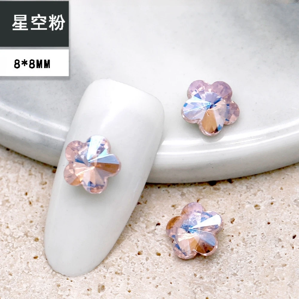 Prego diamante, rosa estrelado, fundo apontado, super flash, coração, gordura, quadrado, machado, borboleta acessórios, 50pcs