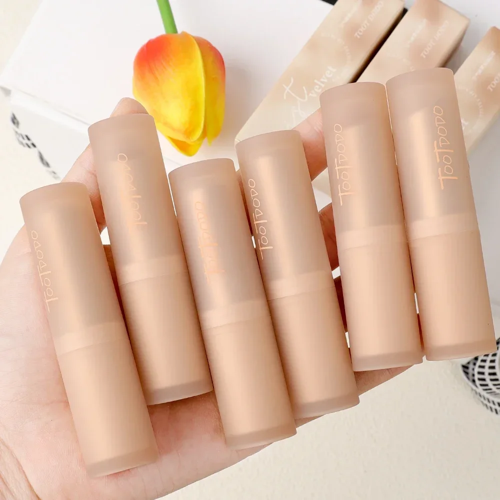 1PC Sexy Matte Lipstick Waterproof Lasting Color Rendering Non-stick Cup Velvet Lip Glaze Natural Not Fading Beauty Lip Cosmetic