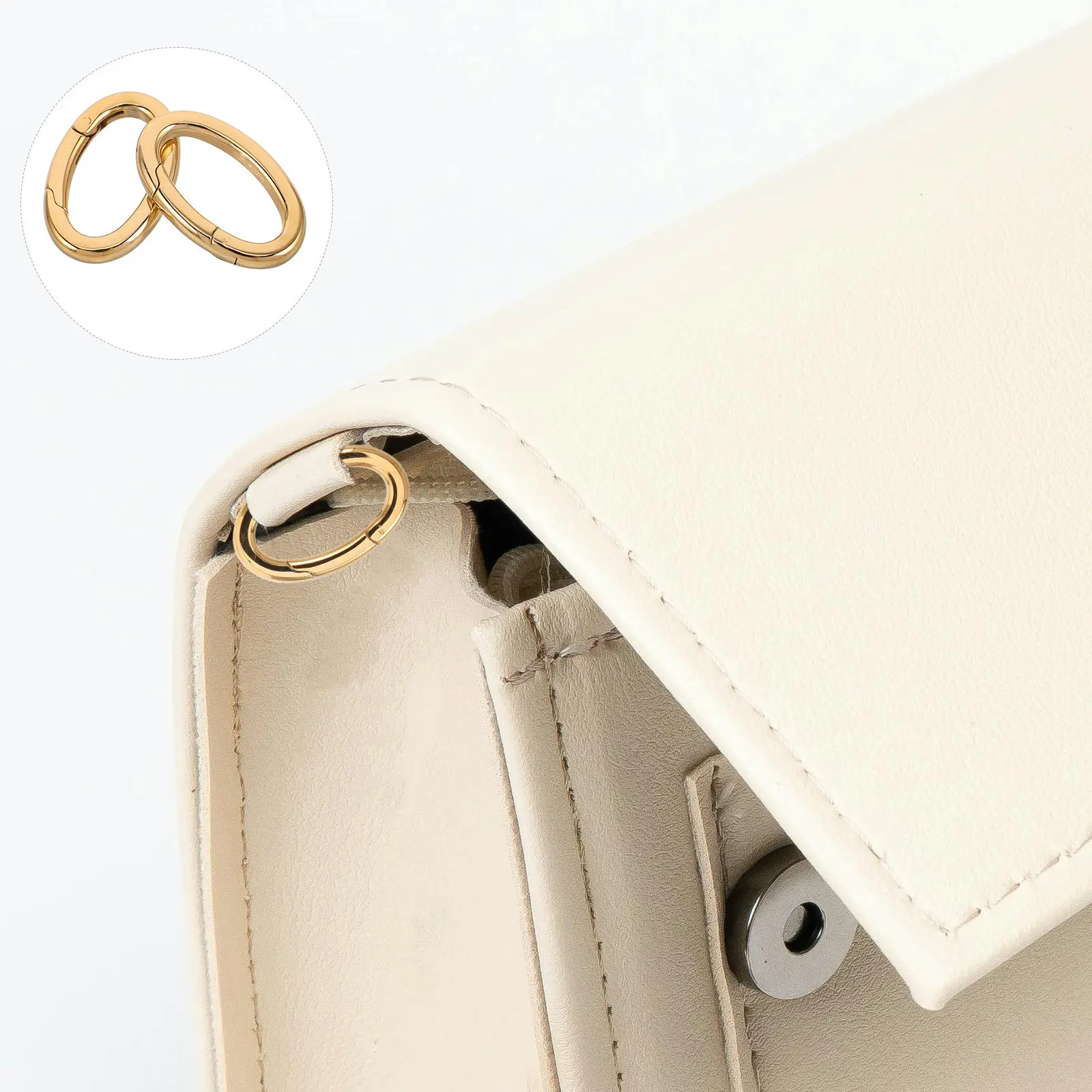 

2Pcs Oval Clasp Carabiner Stainless Steel Snap Jewelry Buckle for DIY Projects Necklace Bag Accessories Wear Resistant Easy Use