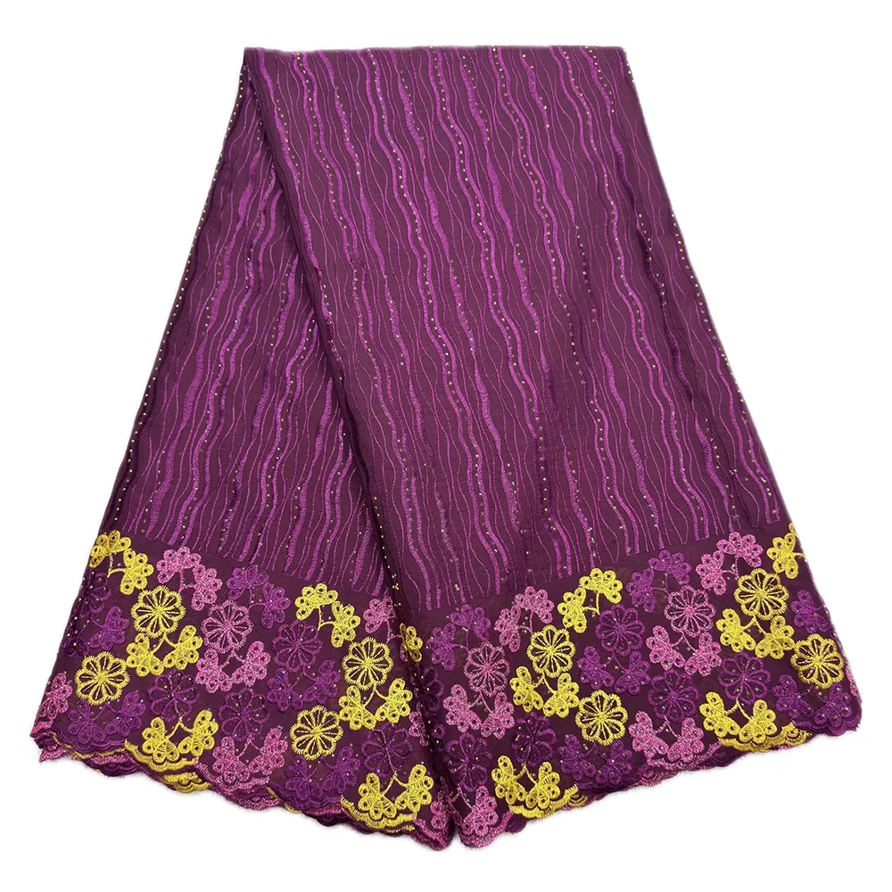 

Cotton Lace Fabric Rhinestonea Swiss Voile Traditional Line Flower Pattern Swiss Lace Fabric High Quality Home Decor Tablecloth