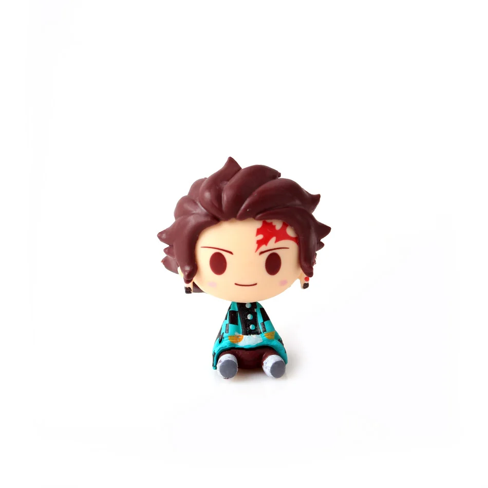 4pcs/set Anime Demon Slayer Kimetsu No Yaiba Figure Q Posket Kamado Tanjirou Kamado Nezuko Agatsuma Figure Toys 4-5cm image 4