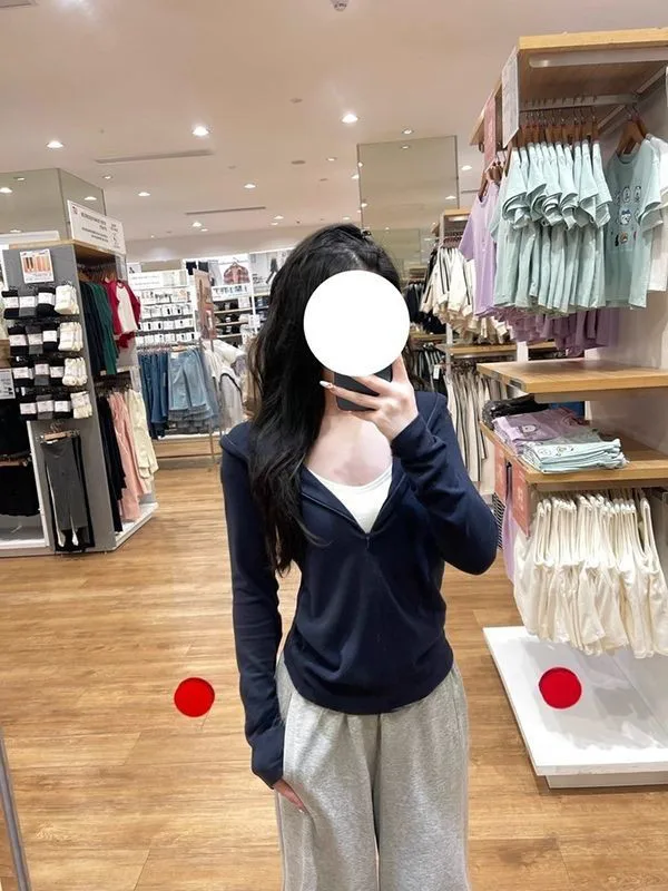 Casual Koreanische Sle Mit Kapuze Zipper V-Ne Sweatshirt frauen Winter Abnehmen Jaet Stand Fit Lange Sve Faionable Äußere...