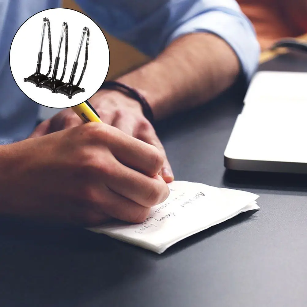 

3Pcs Table Standing Signature Pen Desktop Sign Pens Business Accessory Office Stationery Exquisite Ballpoint Pen Comfortable