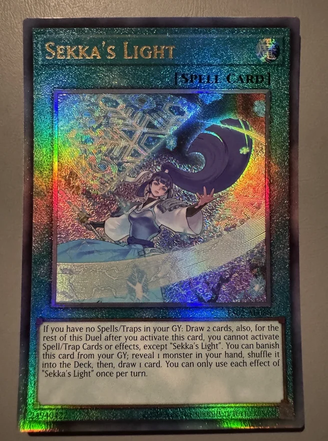 Карта Yu-Gi-Oh KONAMI Duel Monsters ES02-AE088 Sekka's Light Ultimate Rare, азиатская английская коллекционная карта, состояние Mint