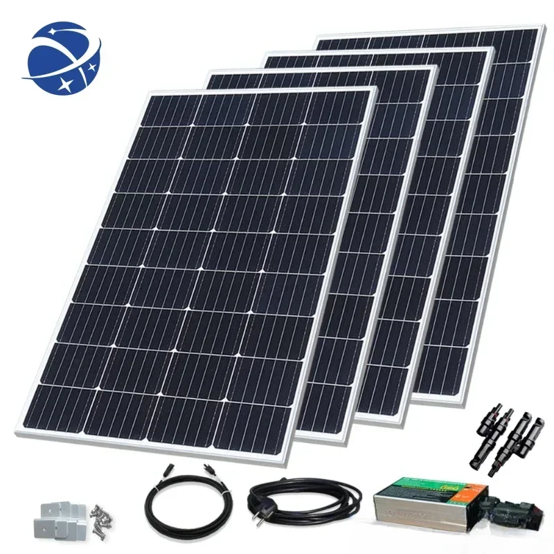 

YYHC 800w Glass Solar Panel Kit Photovoltaic Panel Solar System Balcony Home for Socket Micro Inverter On Grid Solar PV