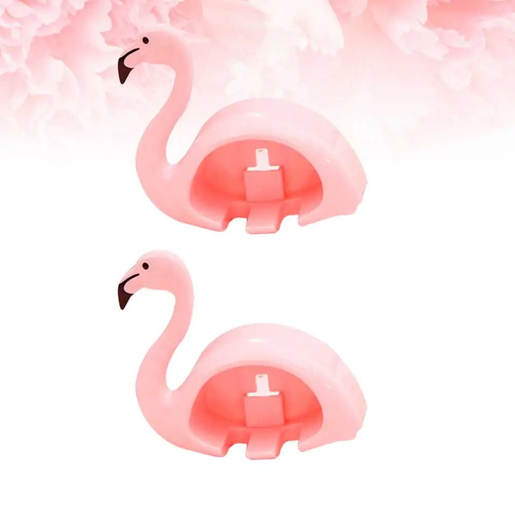

2 Pcs Suction Toothbrush Holder Space-saving Stand Rack Cute Toothbrushes Flamingo Organized