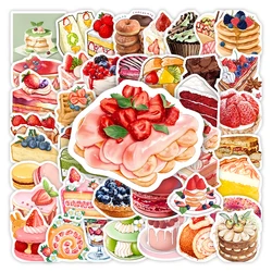 Watercolor Cake Dessert Stickers Fruit Pie DIY Kids Toy Gift Waterproof Decal for Scrapbook Laptop Luggage Bottles Decorative