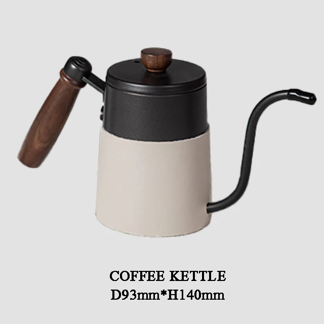 Milky White Stainless Steel Gooseneck Pour Over Coffee Kettle with Long Spout Metal Coffee Brewing Accessories for Home