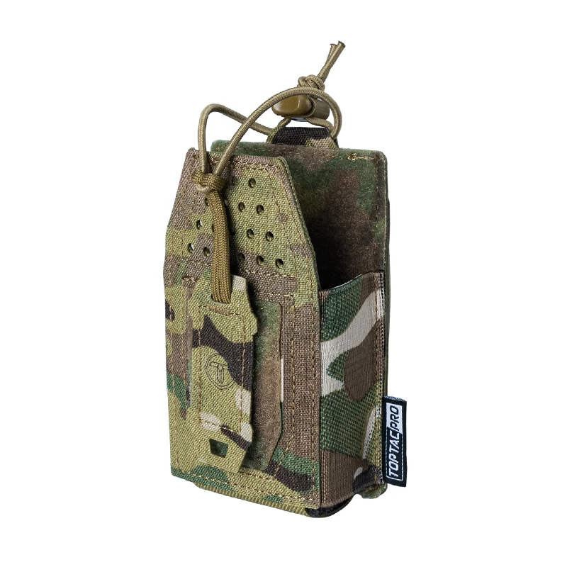 TOPTACPRO Tactical Mini Radio Pouch Molle Walkie-talkie Interphone Pouch Duty Tactical Molle Tool Pouch 8524