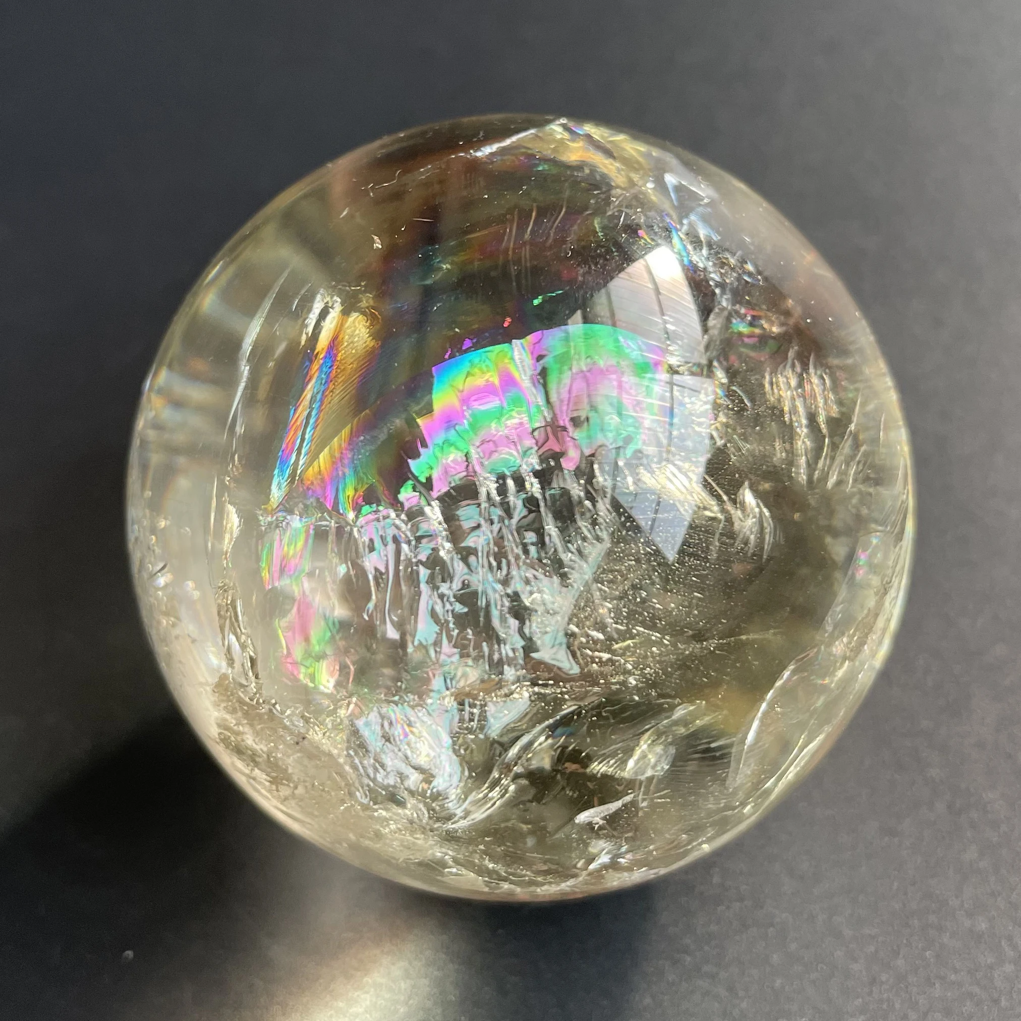 

253g Natural Stone Citrine Crystal Ball Rainbow Quartz Sphere Polished Rock Reiki Healing Z1440