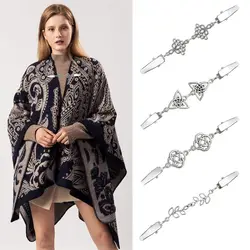 Retro Alloy Cloak Buckle Collar Clip Cardigan Clip Women's Men New Anti Slip Buckle Sweater Clasp Arts Crafts Sewing Supplies