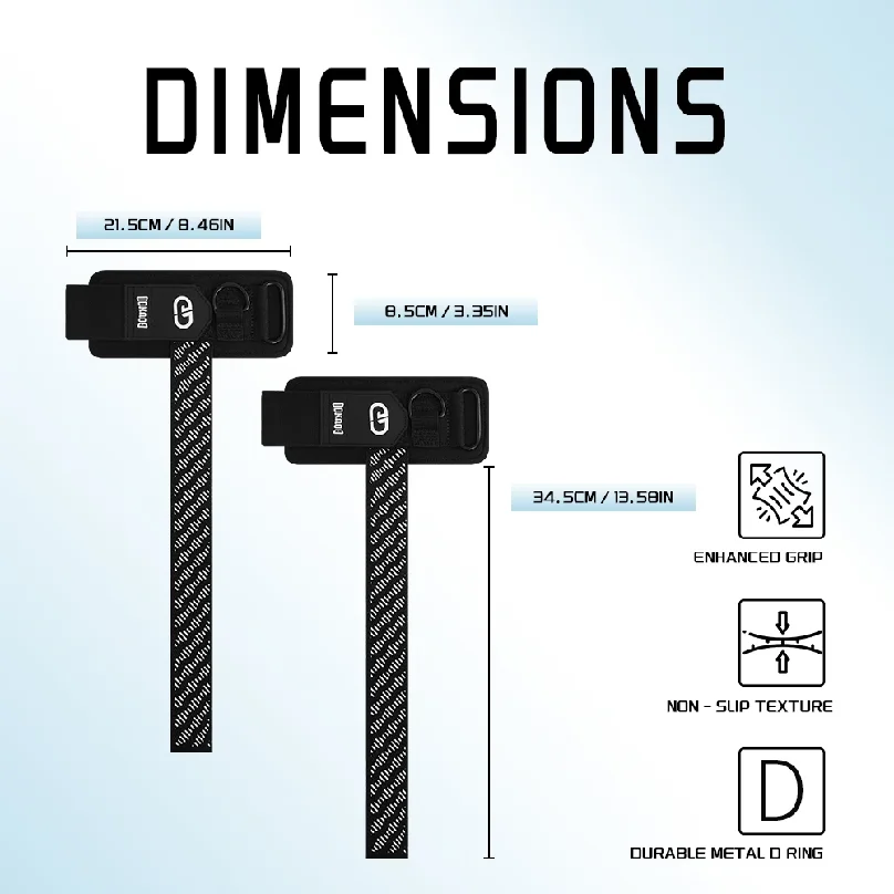 2Pcs Weightlifting Wrist Straps Strength Training Adjustable Non-slip Gym Booster Bands Fitness Lifting Support Sports Grip Ban