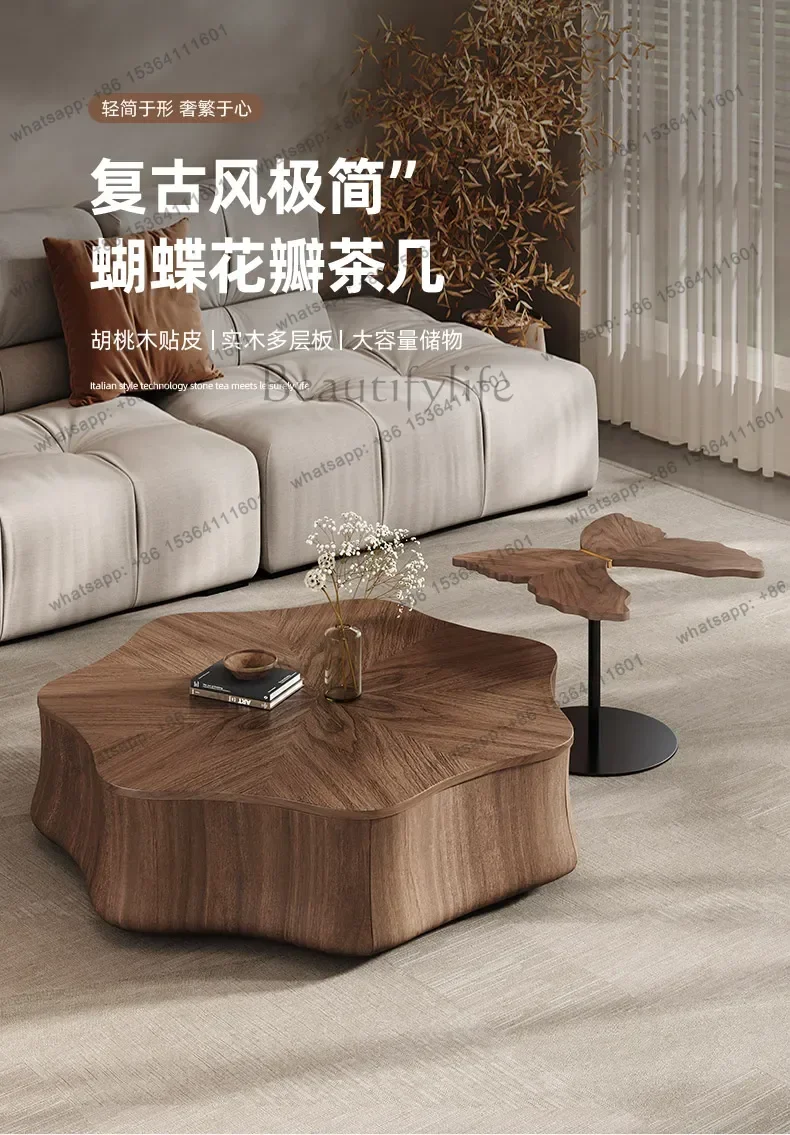 YJ Sedentary Table Home Furnitures Modern Luxury French Butterfly Petal Coffee Tables Living Room Furniture Side Table Desk