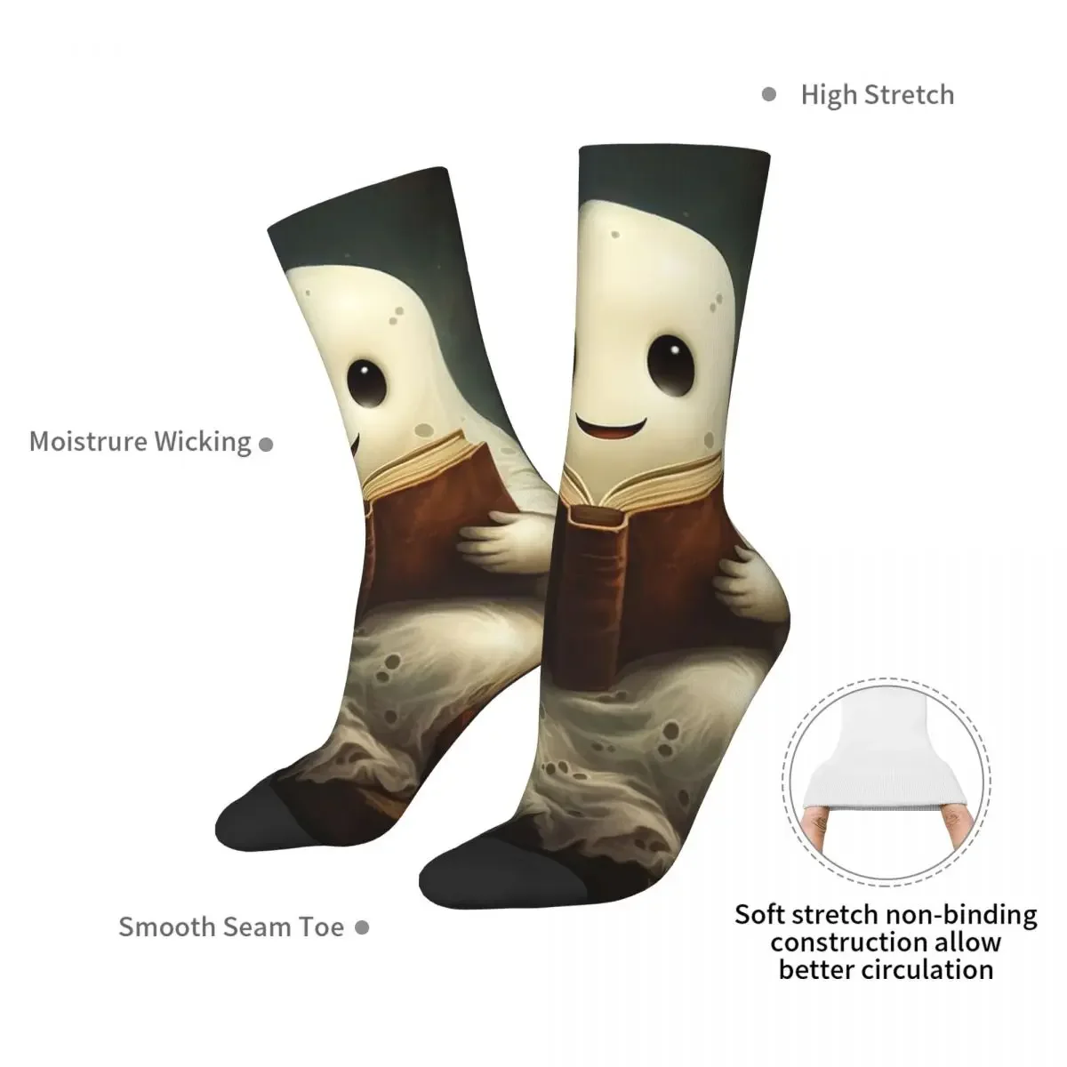 Ghost Pumpkin Halloween Socks Harajuku Super Soft Stockings All Season Long Socks Accessories for Unisex Gifts