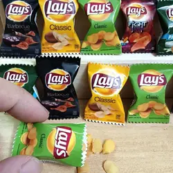 2 Bag with Chips 1/6 Scale Dollhouse Miniature Fried Chips Mini Pretend Food for Blyth Barbies BJD Doll House Toys Accessories