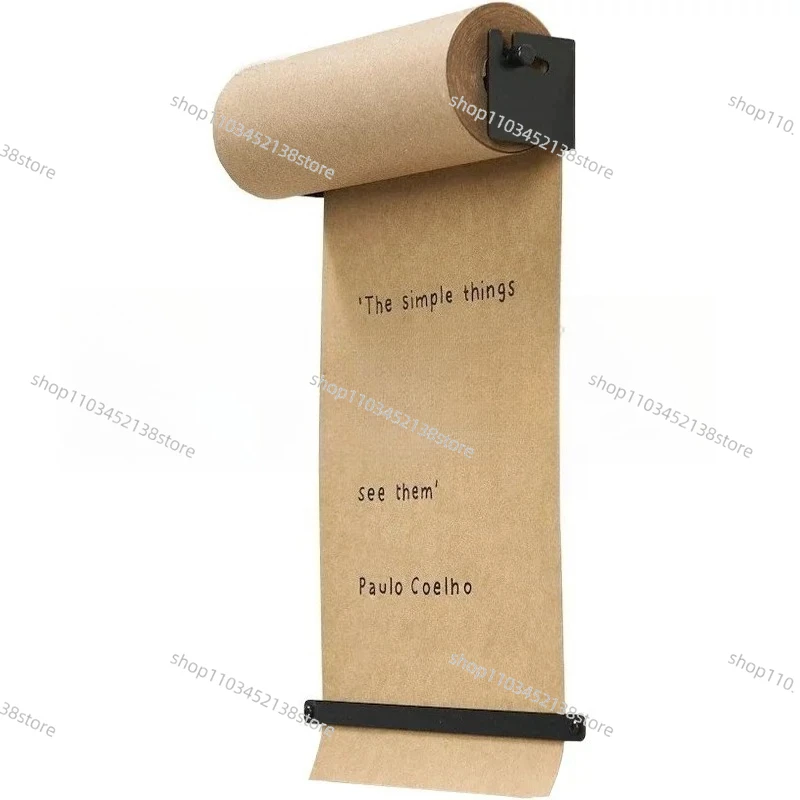 Modern Design Wall Mounted Hand Writing Painting Message Kraft Paper Drawing Board Loft Coffee Shop Menu Kids Drawing Paper Rack