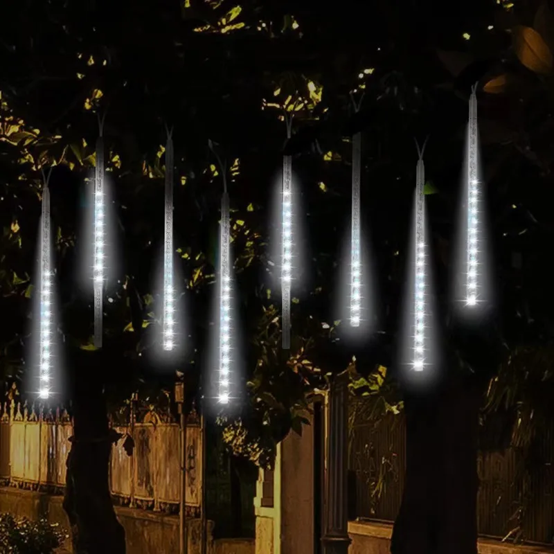 US Plug/EU Plug 8Tubes LED Meteor Shower String Lights Street Decoration Fairy Lights Garland Christmas Outdoor Wedding Lighting