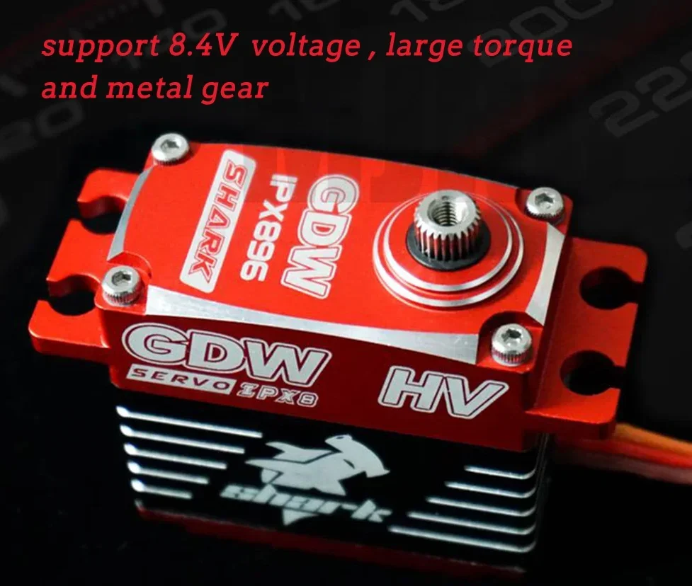 

GDW Shark IPX896 Servo 36kg Large Torque Waterproof Submersible Class Brush Less Rudder for HSP Climbing Car & Boat