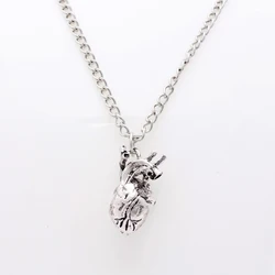 LOVBEAFAS Anatomical Heart Maxi Pendant Necklace Women Jewelry Three-dimensional 3D Science Vintage Anatomy Maxi Necklace
