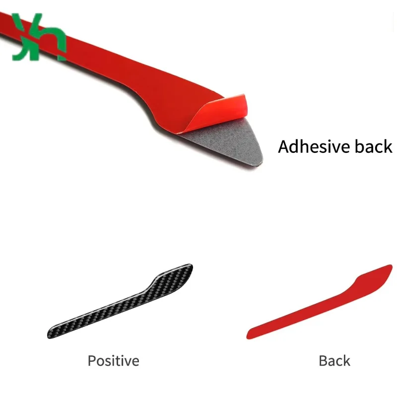 テスラ モデル3/Y カーボンファイバー製 外装ドアハンドル保護カバー トリム、4点セット、2017-2025年式