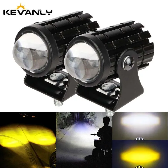 1 zestaw motocyklowych mini świateł drogowych Dual Colo do reflektorów Dodatkowa lampa punktowa R ATV Skuter Moto Światło przeciwmgielne Akcesoria 12V