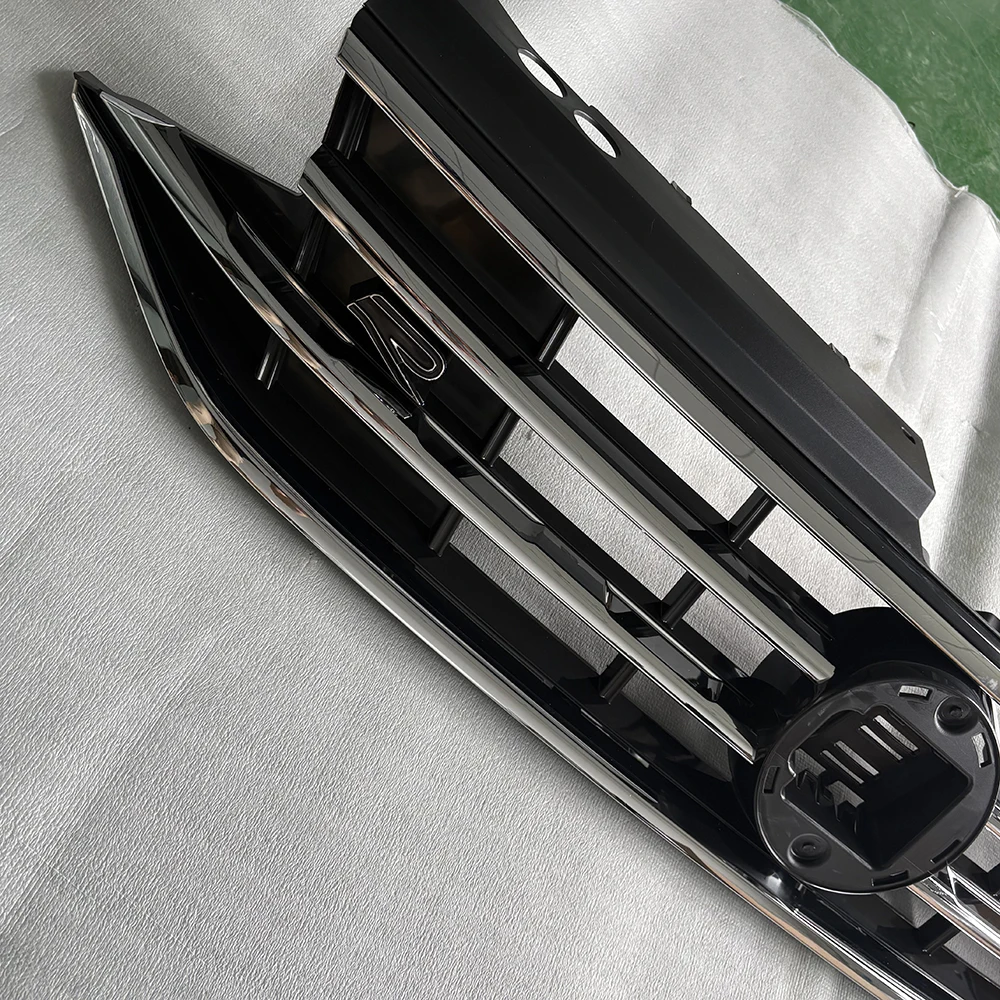 شواية سيارة لسيارة 2022+ Volkswagen Tiguan L ABS كروم أسود المصد الأمامي للسيارة شبكة مصبغة سباق الشوايات