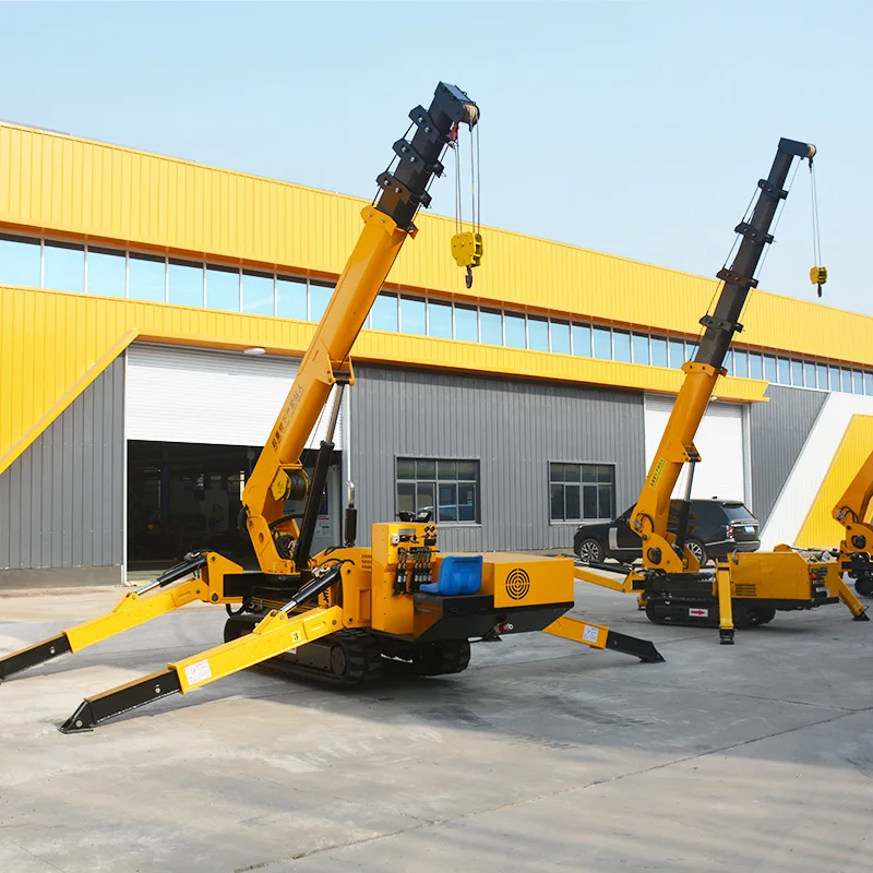 Mini Crawler Crane 1.5-10T Series Electric Diesel Power Remote Control Spider Crane For Narrow Space Warehouse Cargo Handling