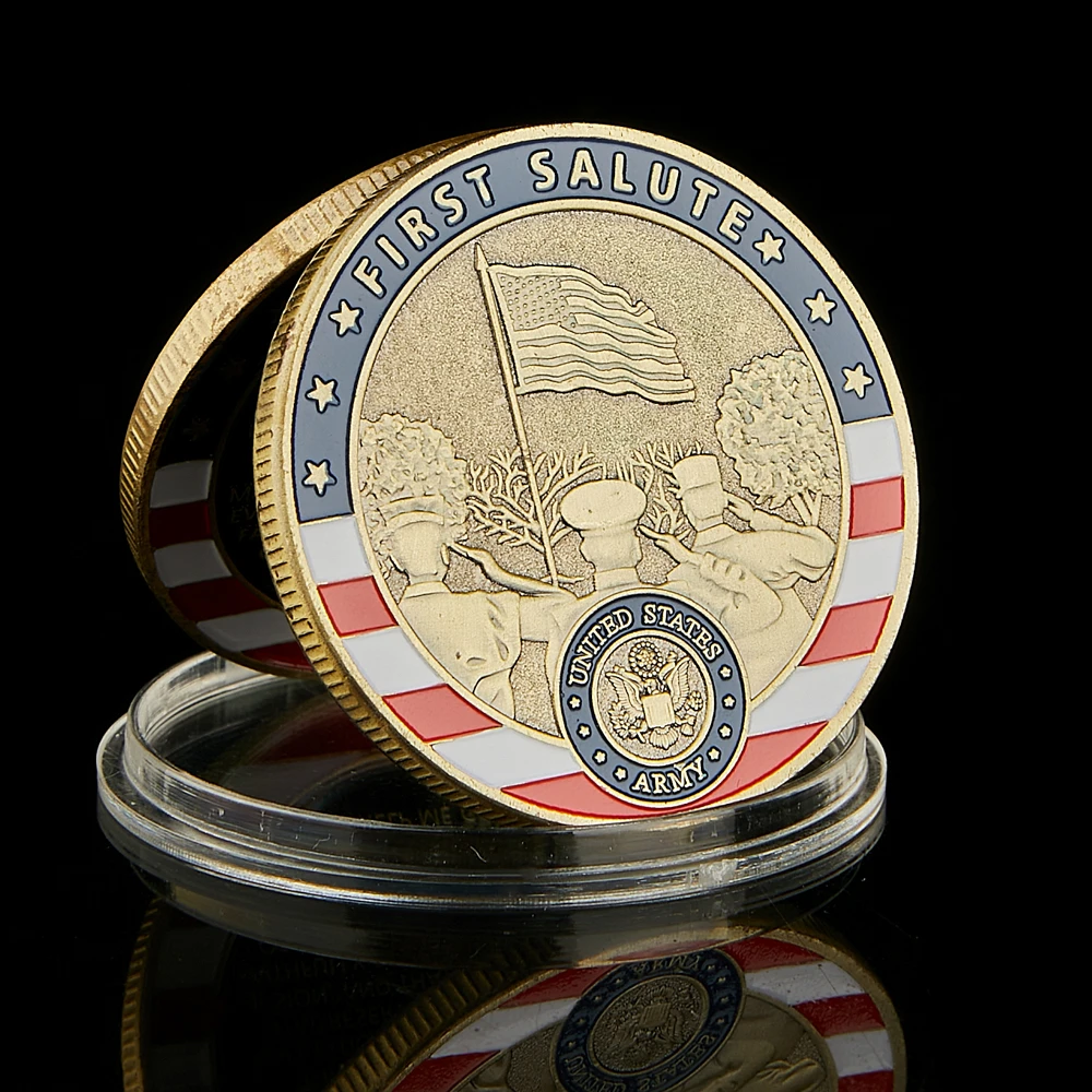 

USA Army First Salute Swear An Oath Of Office American Independence Day Value Challenge Coin Collectible