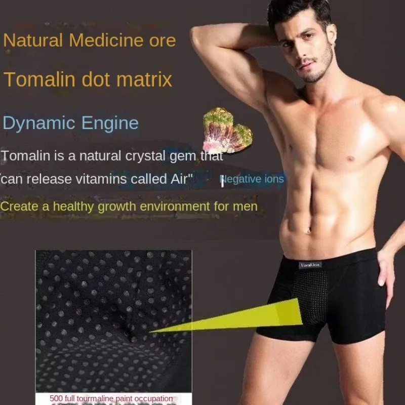 Authentic Underwear Magnetic Therapy Boxers - Energy Magnetic Stone Men's Innerwear for Health Protection, Comfortable Fit Man