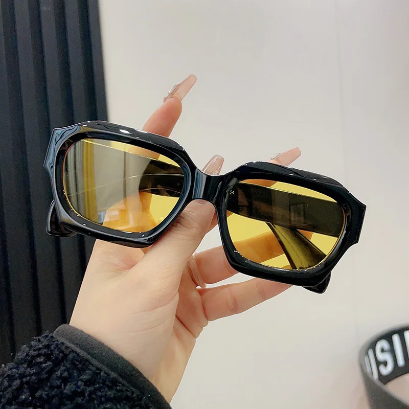 

Rectangle Sunglasses Women Men Luxurious Brand Designer Casual Sun Glasses Female Male Plastic Personality Outdoor Eyewear