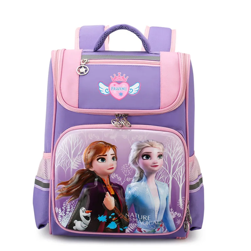 Disney Frozen New School Bags For Boys Girls Primary Student Shoulder Orthopedic Backpack Grade 1-3 Elsa Anna Spider Man Mochila