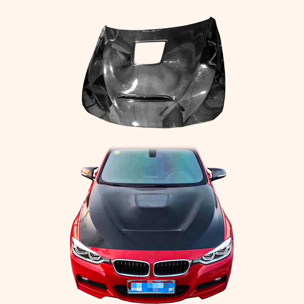 

For BMW 3 Series F30 2012-19 4 Door Sedan Carbon CLEAR Front Vented Hood Bonnet