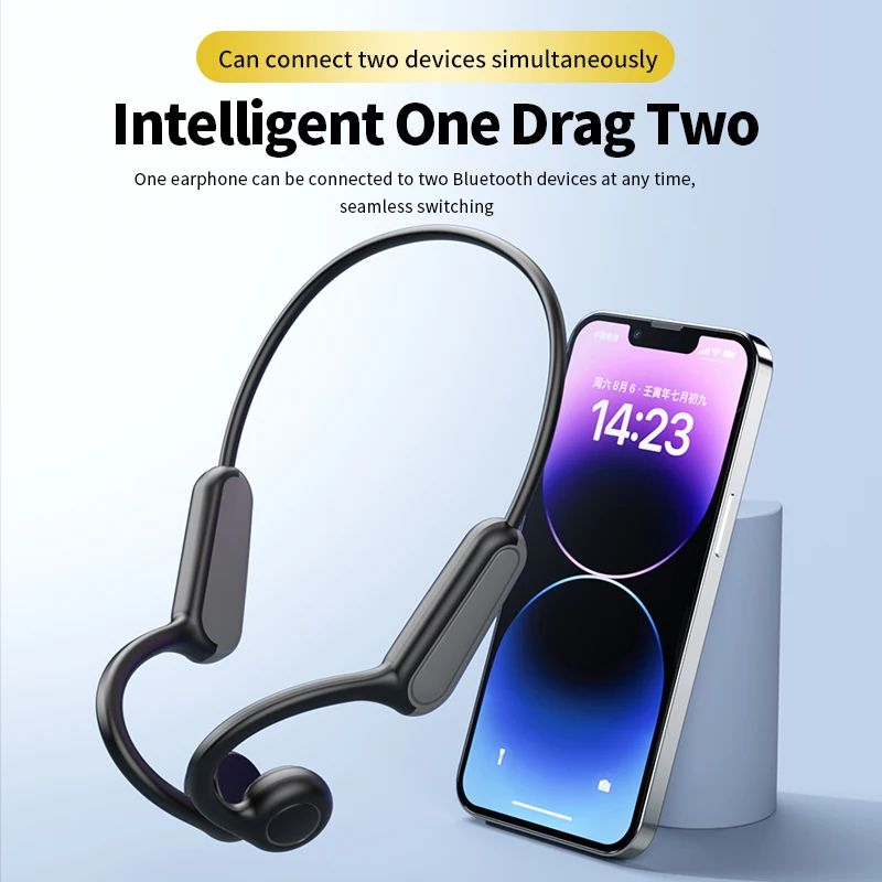 EASYBUDS B8 سماعات توصيل العظام سماعة لاسلكية تعمل بالبلوتوث 5.3 IPX5 سماعة رأس رياضية مقاومة للماء مع ميكروفون للتدريبات والجري