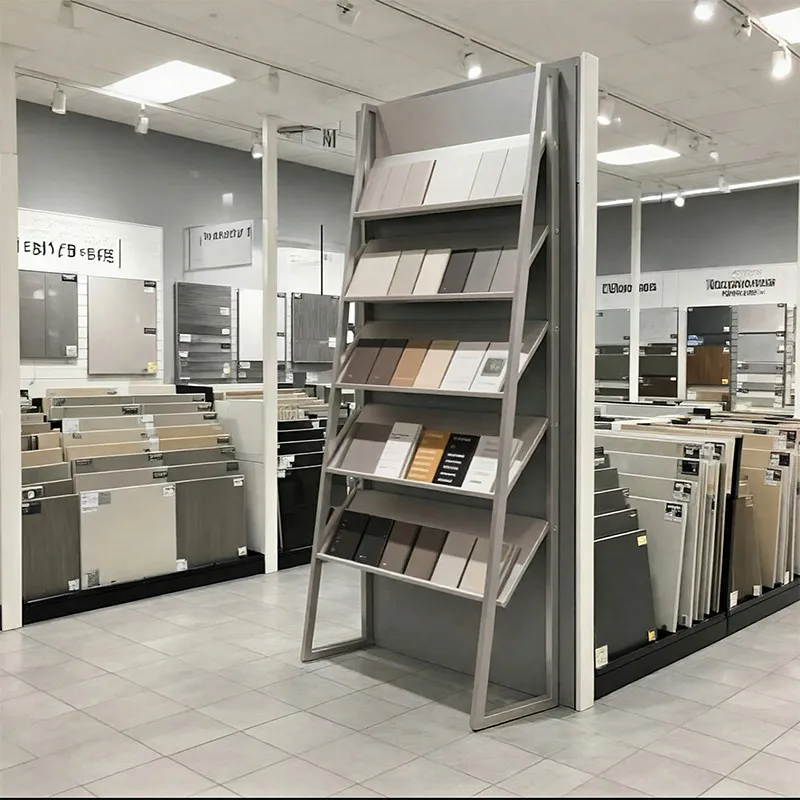 Building materials swatch display rack Door panel glass sample block display tile stone sample display rack