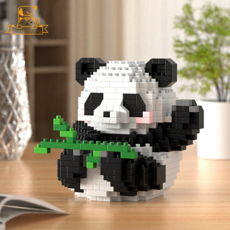 532 Bricks Panda Mini Building Blocks Cute Chinese Animal Figurine Stacking Puzzle Toy Construction Game Model Child Adult Gifts