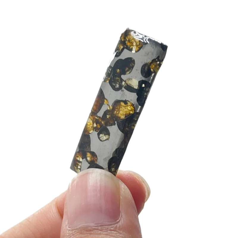 3.5g Sericho Pallastie meteorite slice Olivine Meteorite Natural Specimen Meteorite material Collection - from Kenya -QA844
