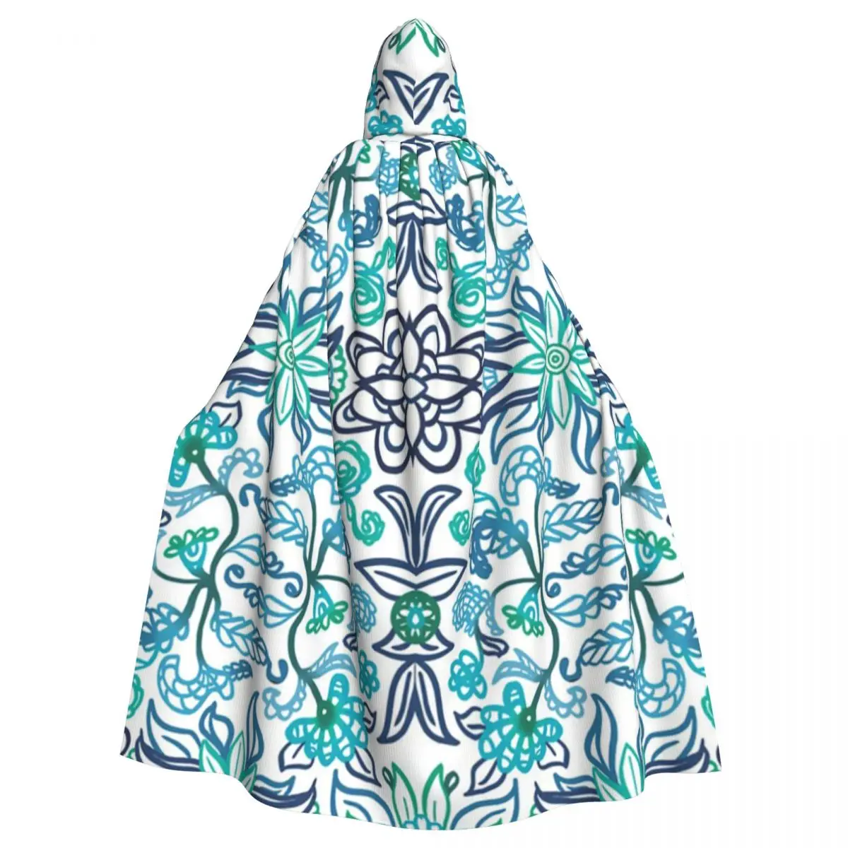 

Cool Winter Embroidery Long Hooded Cloak Witch Medieval Costume Cosplay Cape HalloweenParty Adult Unisex