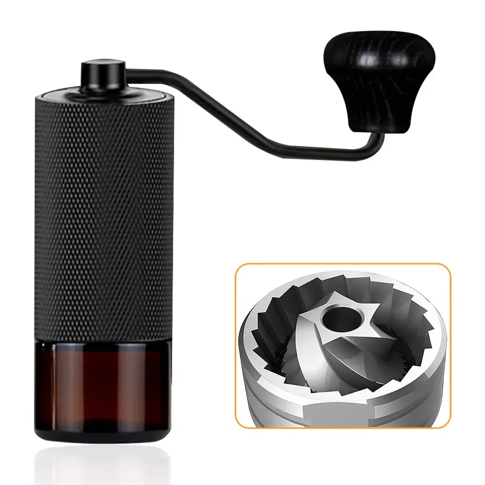 

Portable Manual Coffee Grinder Stainless Steel Professional Double Bearing Adjustable Hand Burr Coffee Bean Grinding Machine