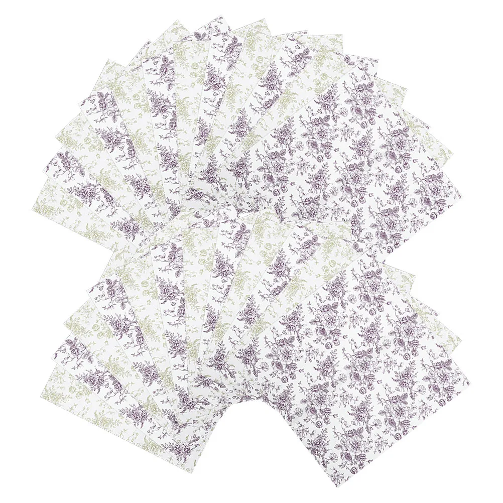 

40pcs 40 Sheets 57x57CM Waterproof Gift Bouquet Wrapping Paper Flower Packaging Decorative Green Deep Purple Patterns DIY Crafts