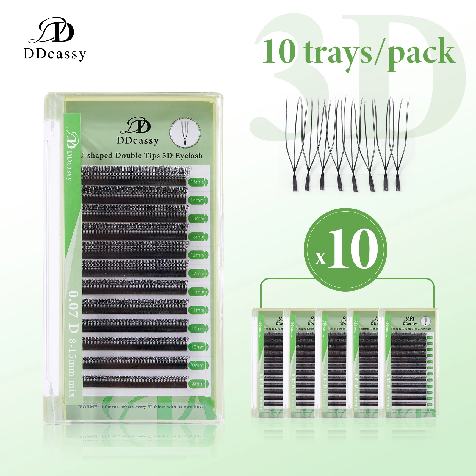 

10cases Wholesale Bulk Order 3D U shape Eyelash Extensions Blister U pestanas UU