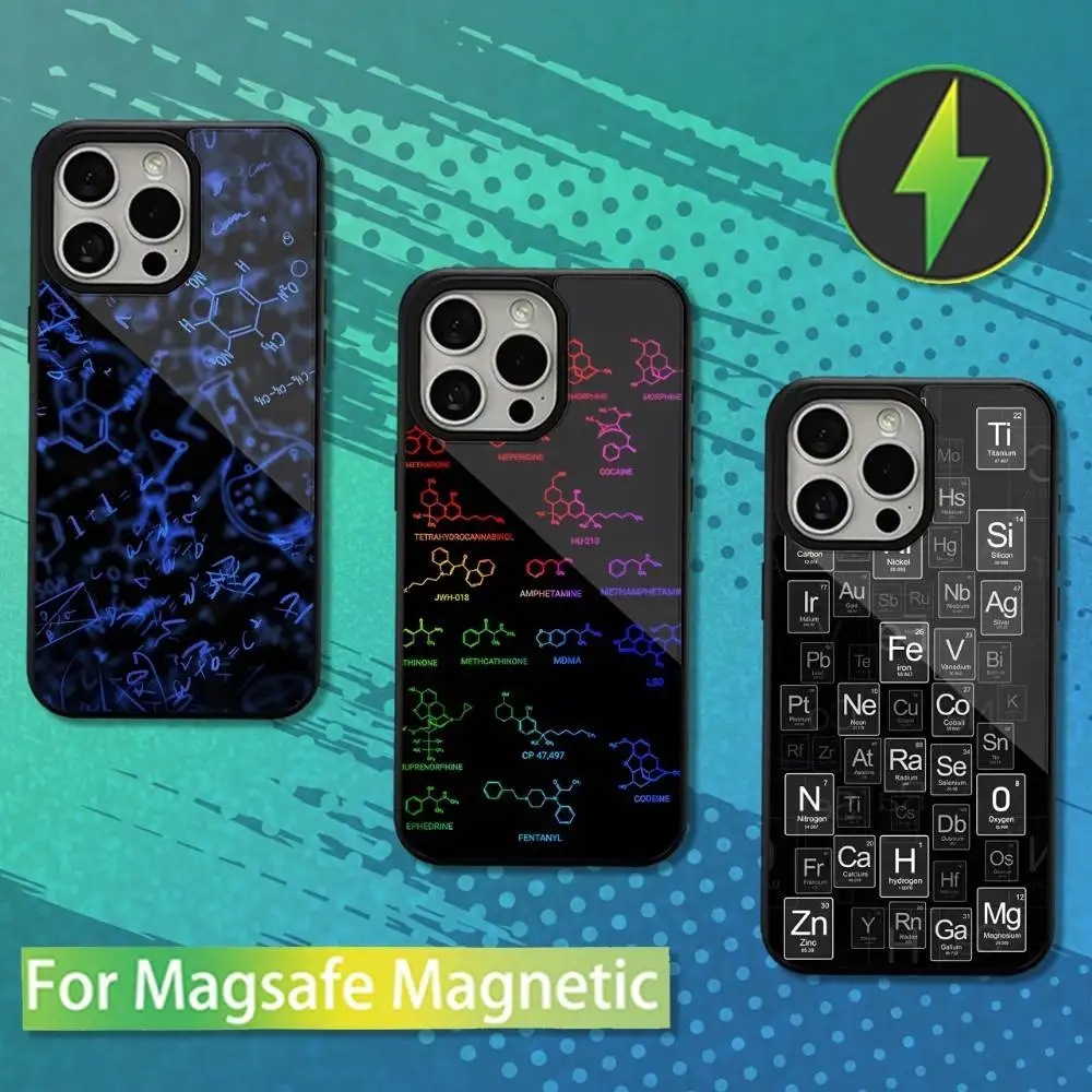 

Chemical Elements Art Phone Case For iPhone 16,15,14,13,12,11,Pro,Max,Plus,Mini,Magsafe,Magnetic Wireless Charging Case